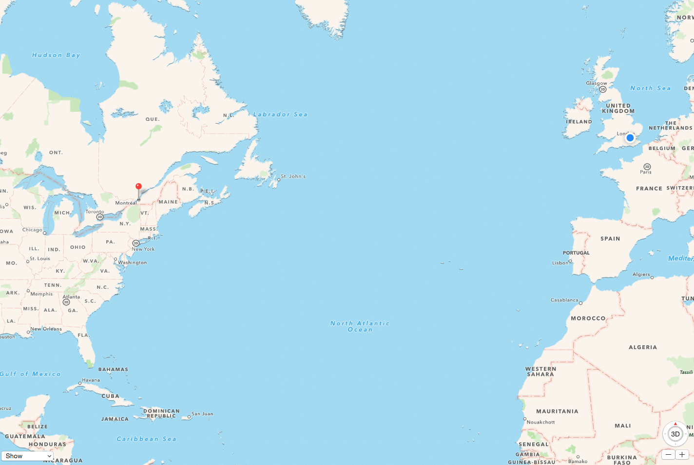 Google Maps Montreal Canada